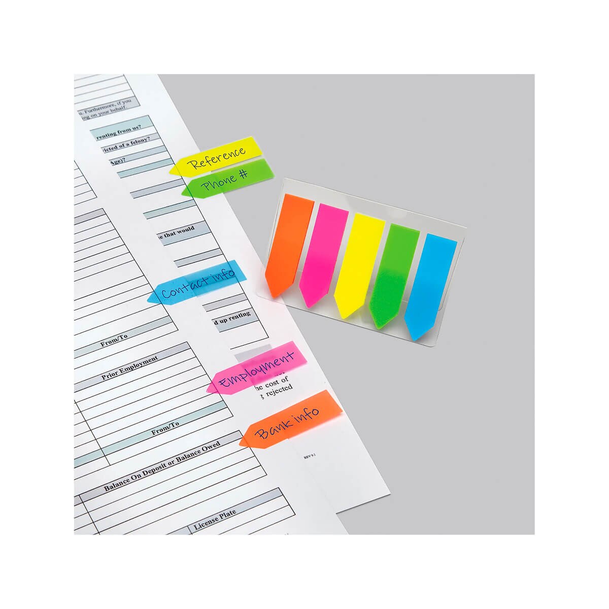 Colorful Post-it Note Flags See Through Arrow